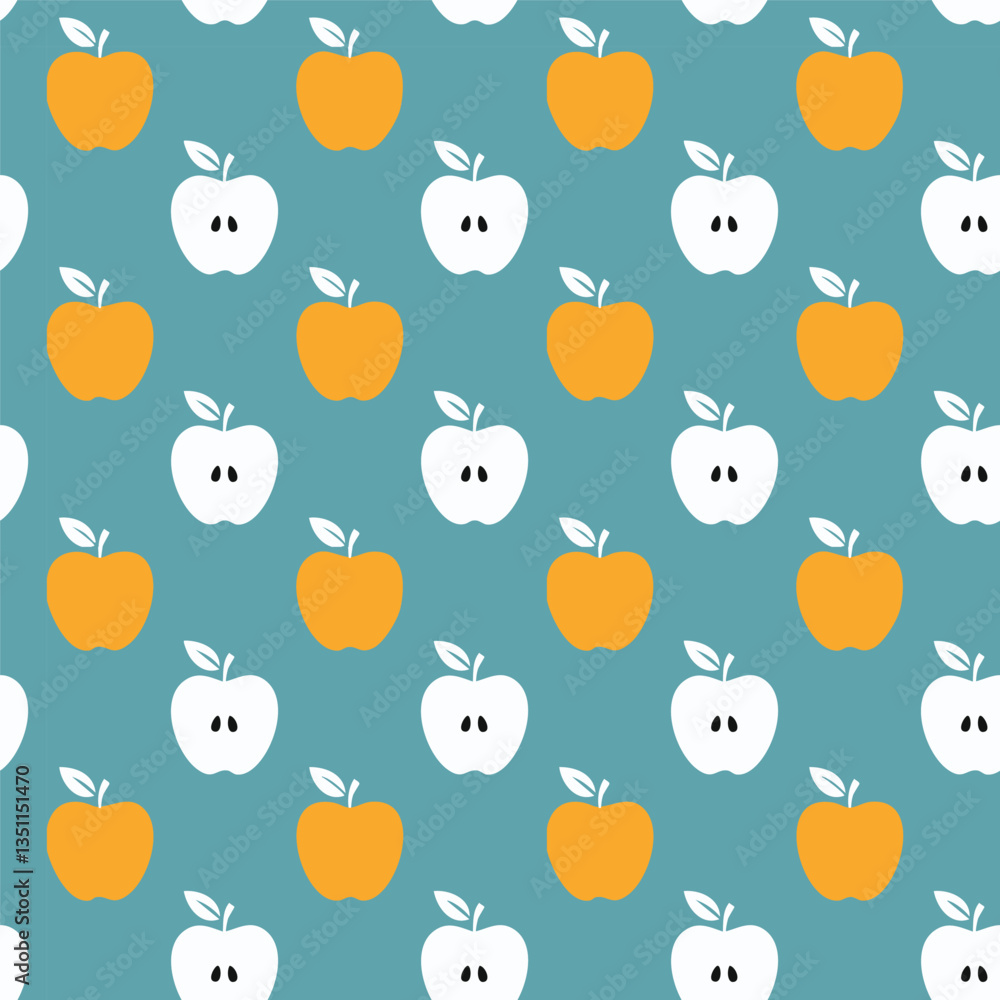 Fototapeta premium Apple seamless pattern design background illustration