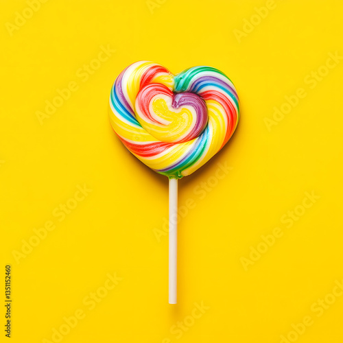 Wallpaper Mural colorful lollipop on yellow background Torontodigital.ca