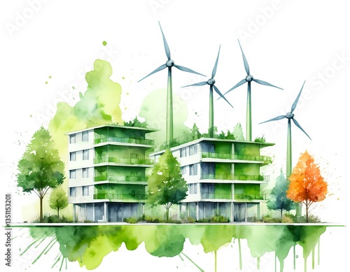 Eco-Friendly Apartments and Wind Turbines