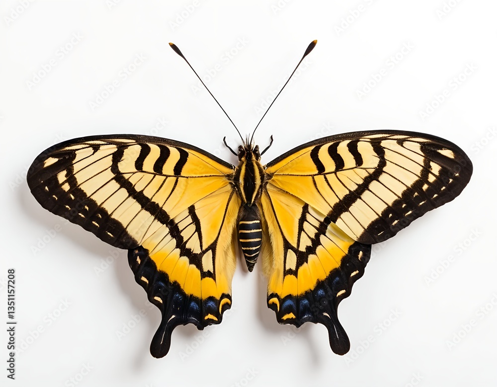 Naklejka premium Yellow and Black Butterfly Specimen