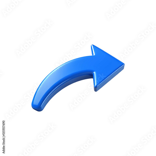 Blue curved arrow pointing right direction on black background on Transparent Background