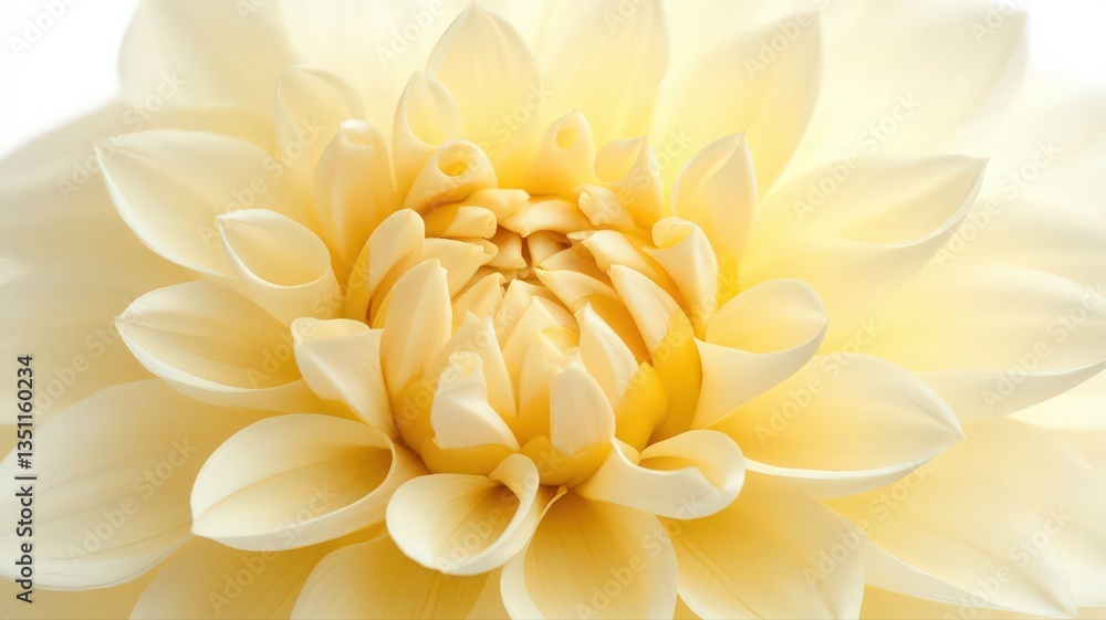 Pale Yellow Dahlia Close Up Pale Yellow Dahlia Close Up