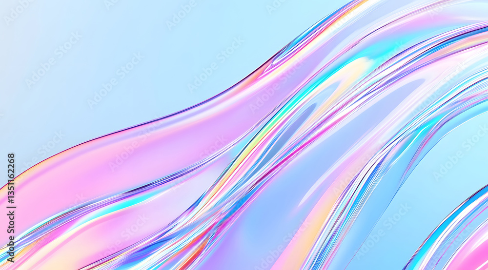 Abstract holographic metallic wave liquid curved soft light background Abstract holographic metallic wave liquid curved soft light background