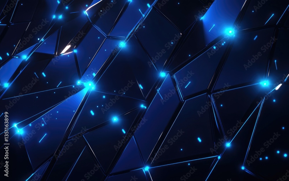 Fototapeta premium Glowing blue space wallpaper with starry light design