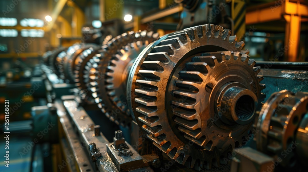 Industrial Machine Gears Close Up Industrial Machine Gears Close Up