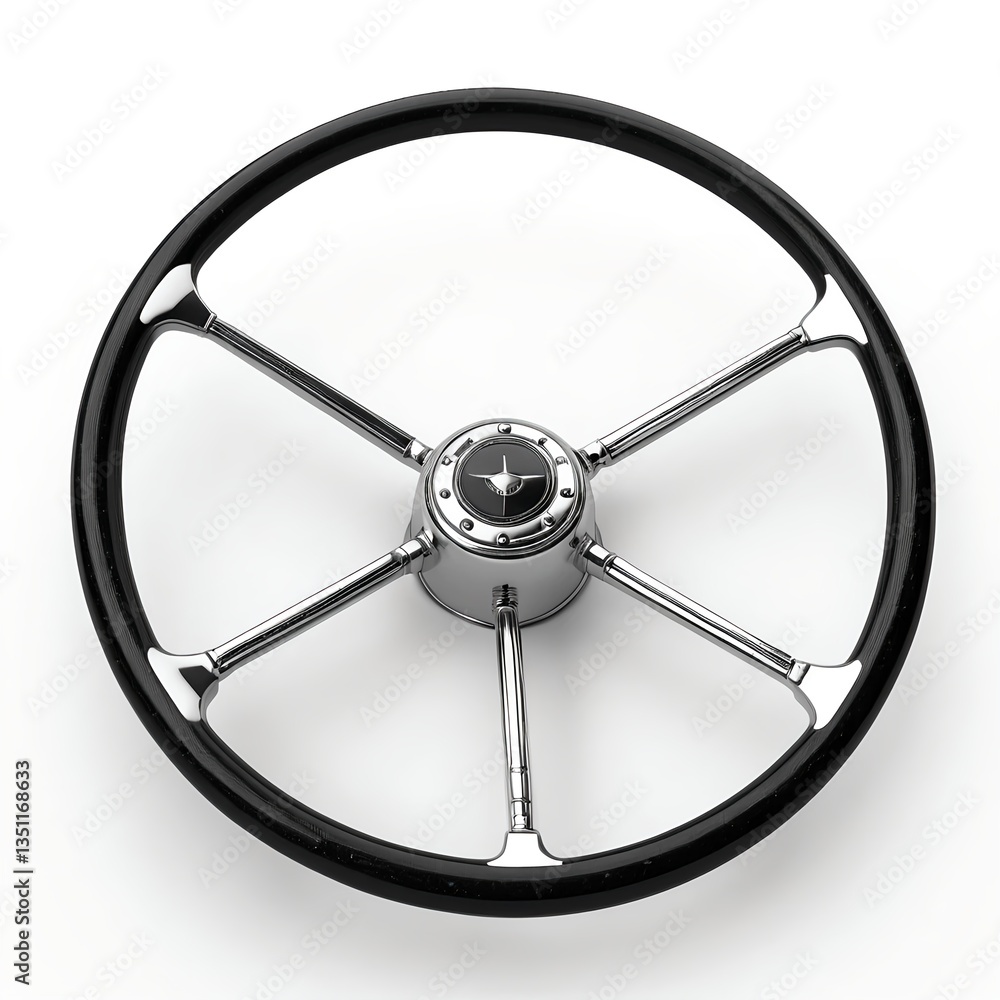 Obraz premium Classic Boat Steering Wheel