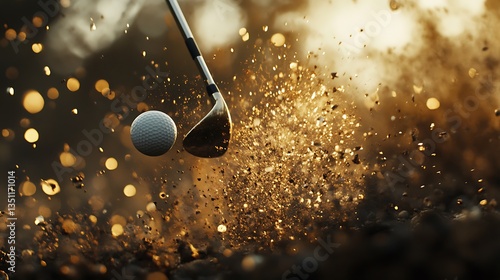 Fotografija Golf club in action hitting ball wallpapers