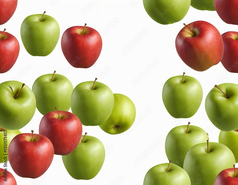 Falling Red and Green Apples Falling Red and Green Apples