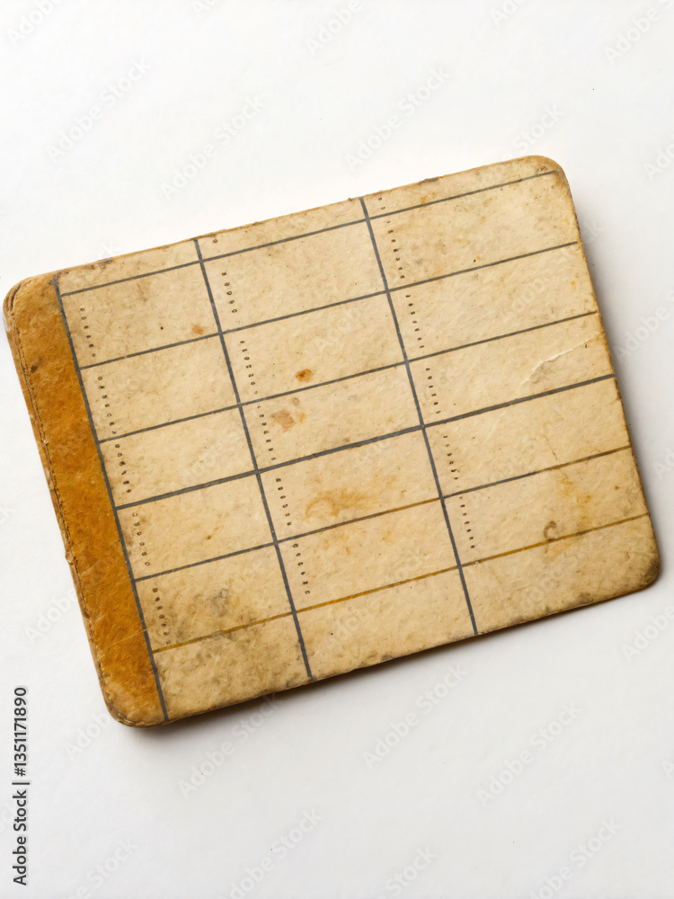 Fototapeta premium Vintage Blank Note Card with Grid Pattern for Custom Text and Designs