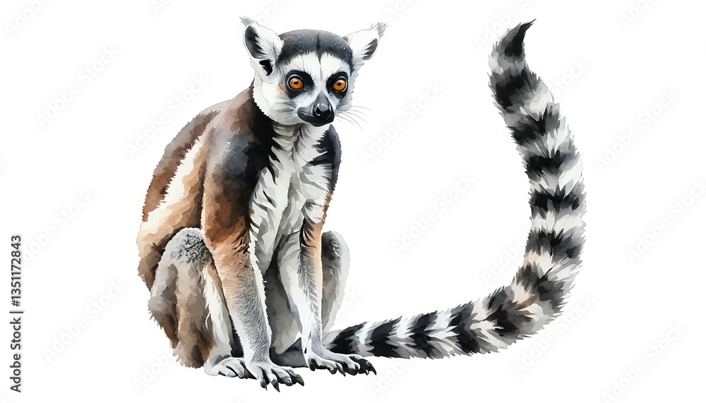 Obraz premium Ring-tailed Lemur Sitting