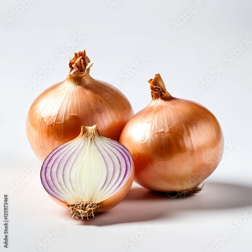 Wallpaper Mural Two Whole Onions and a Half-Cut Onion Torontodigital.ca