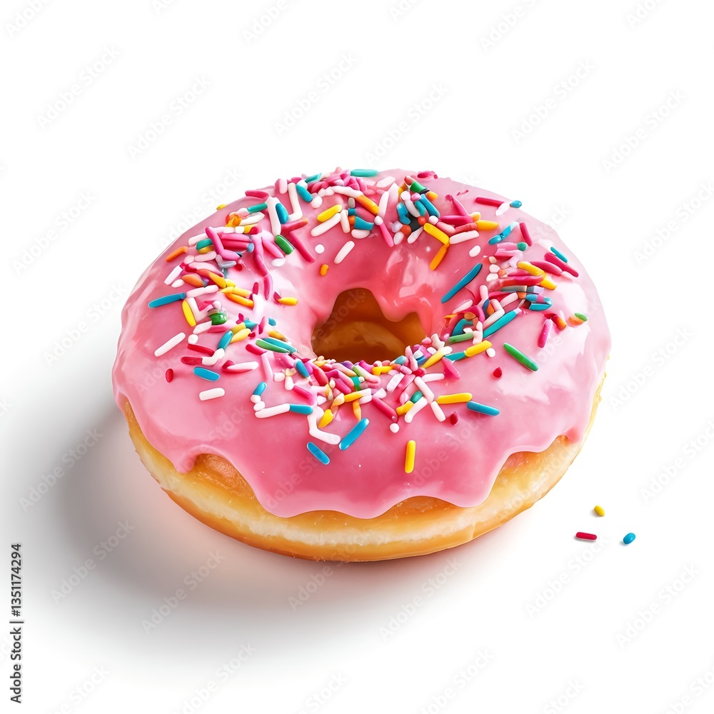 Pink Donut with Sprinkles Pink Donut with Sprinkles