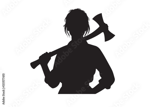A lumberjack Silhouette vector