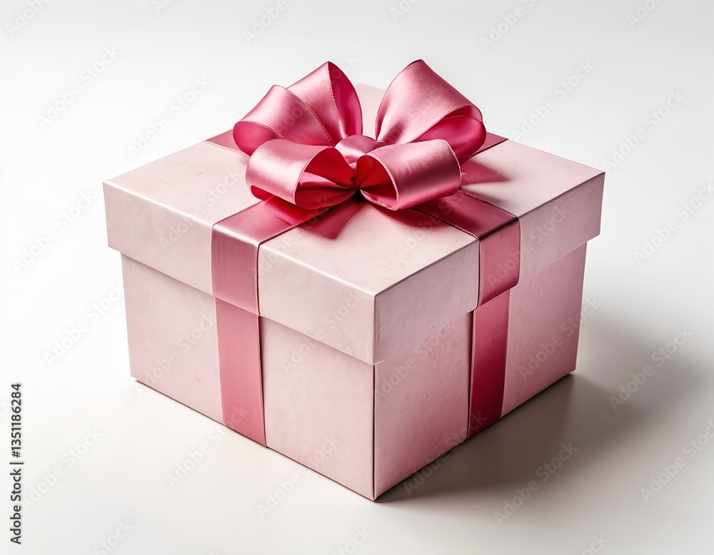 Obraz premium Pink Gift Box with Ribbon