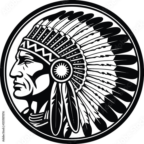 Indian chief minimalist and simple silhouette vector image (1).eps