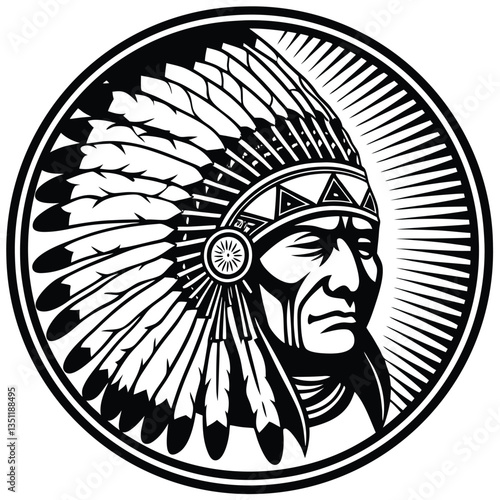 Indian chief minimalist and simple silhouette vector image (3).eps