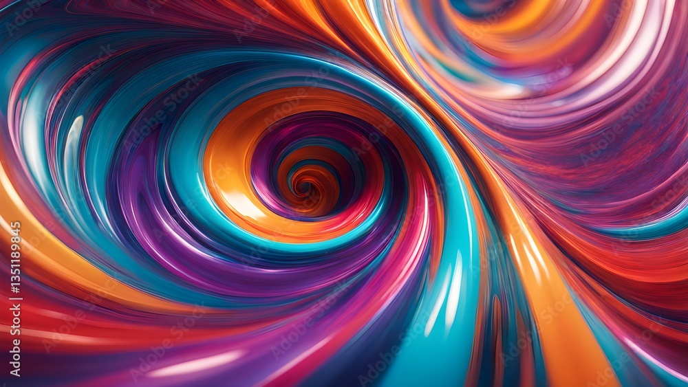 Abstract image showcasing a dynamic interplay swirling colors, creating a mesmerizing vortex effect. vibrant hues textures evoke a sense movement energy.