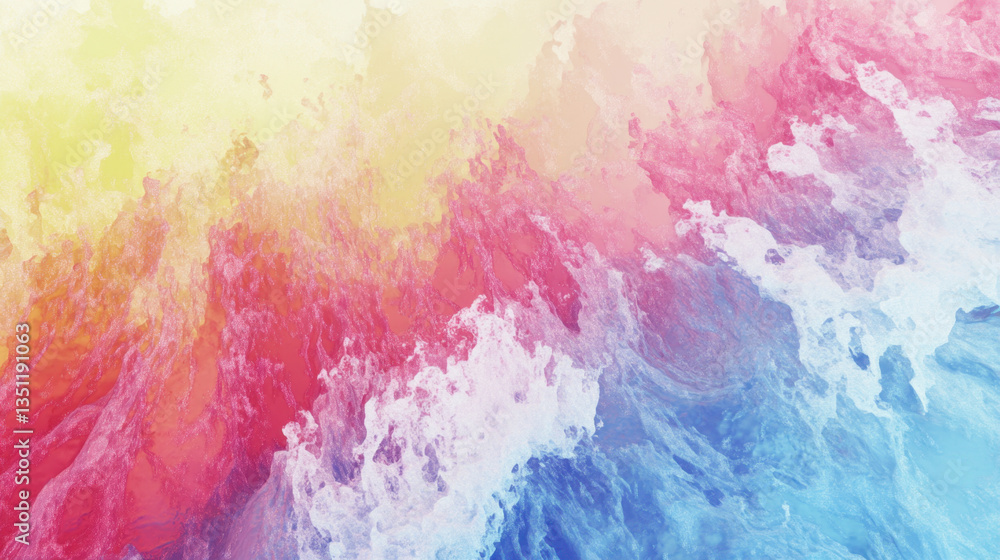 Naklejka premium Vibrant Abstract Waves with Colorful Gradient Background in Motion