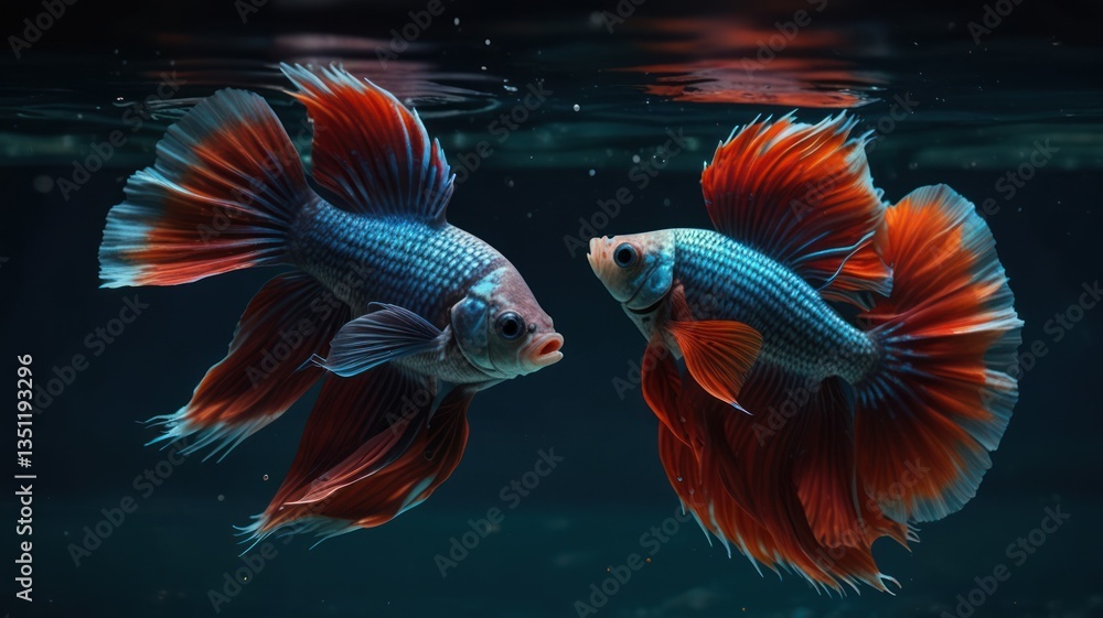 Two colorful fish in water Two colorful fish in water