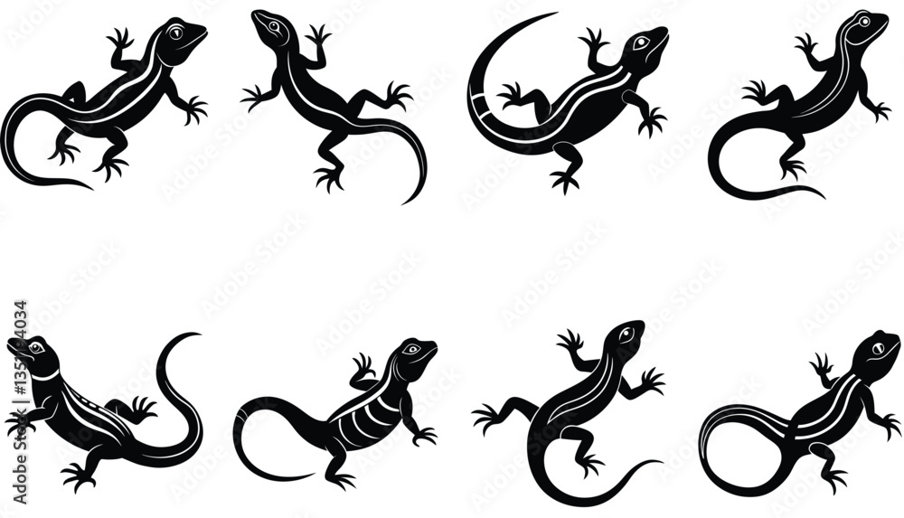 Lizard Vector Shilhouette Bundle Set collection Lizard Vector Shilhouette Bundle Set collection