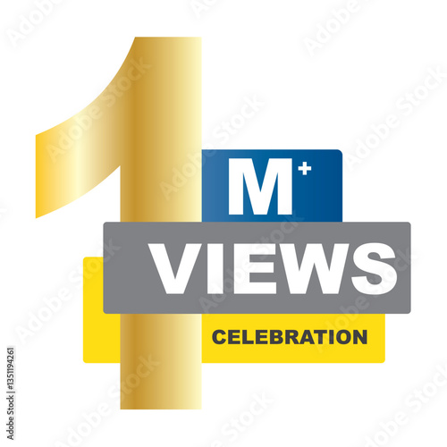 Download this Views Celebration Thumbnail Banner Set 1M, 1 Million Views, 1M Views, 1M Views eps vector file1