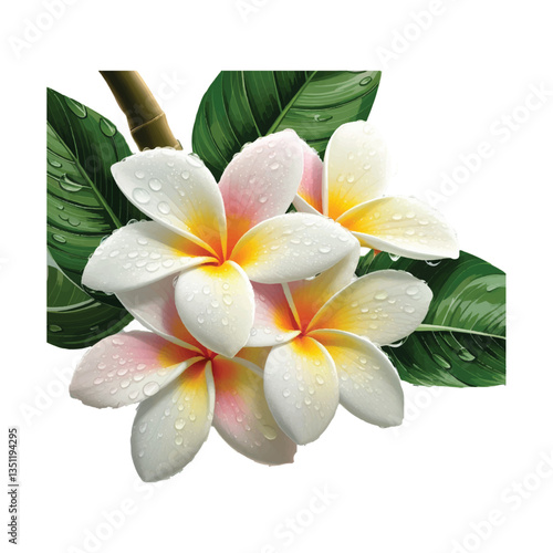 frangipani flower isolated on white background