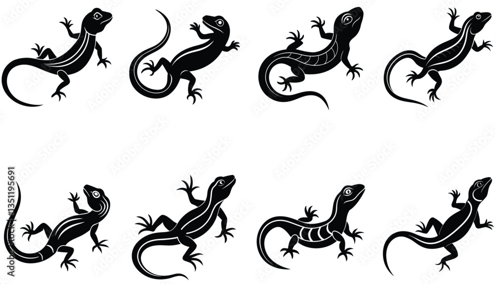 Lizard Vector Shilhouette Bundle Set collection Lizard Vector Shilhouette Bundle Set collection