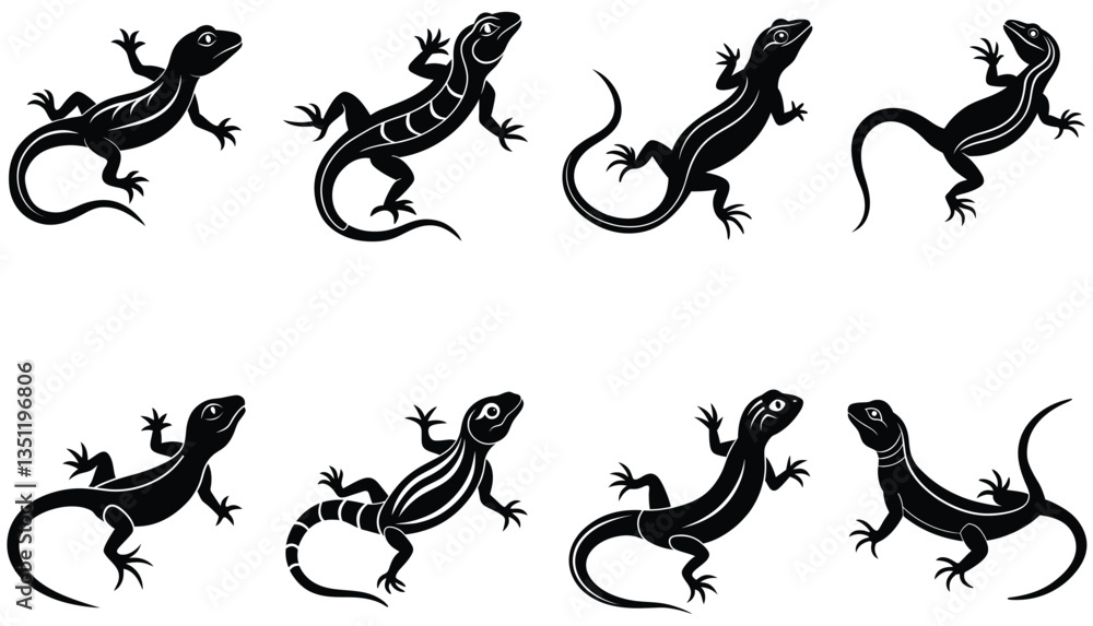 Lizard Vector Shilhouette Bundle Set collection Lizard Vector Shilhouette Bundle Set collection