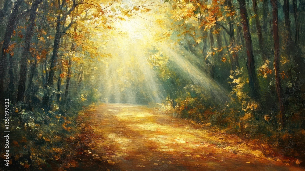 Autumn forest path bathed in sunlight (1) Autumn forest path bathed in sunlight (1)