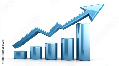 Free Download Ascending blue arrow on bar chart symbolizing growth success and upward trend in business finance - GFXLoad