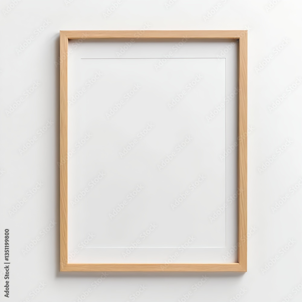 Obraz premium Blank Wooden Frame on White Wall