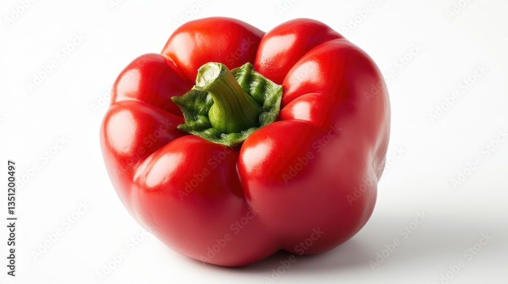 A bright red bell pepper isolated on a white background A bright red bell pepper isolated on a white background