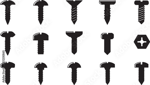 screw icon or logo isolated sign symbol vector illustration - Collection of high quality black style vector icons
