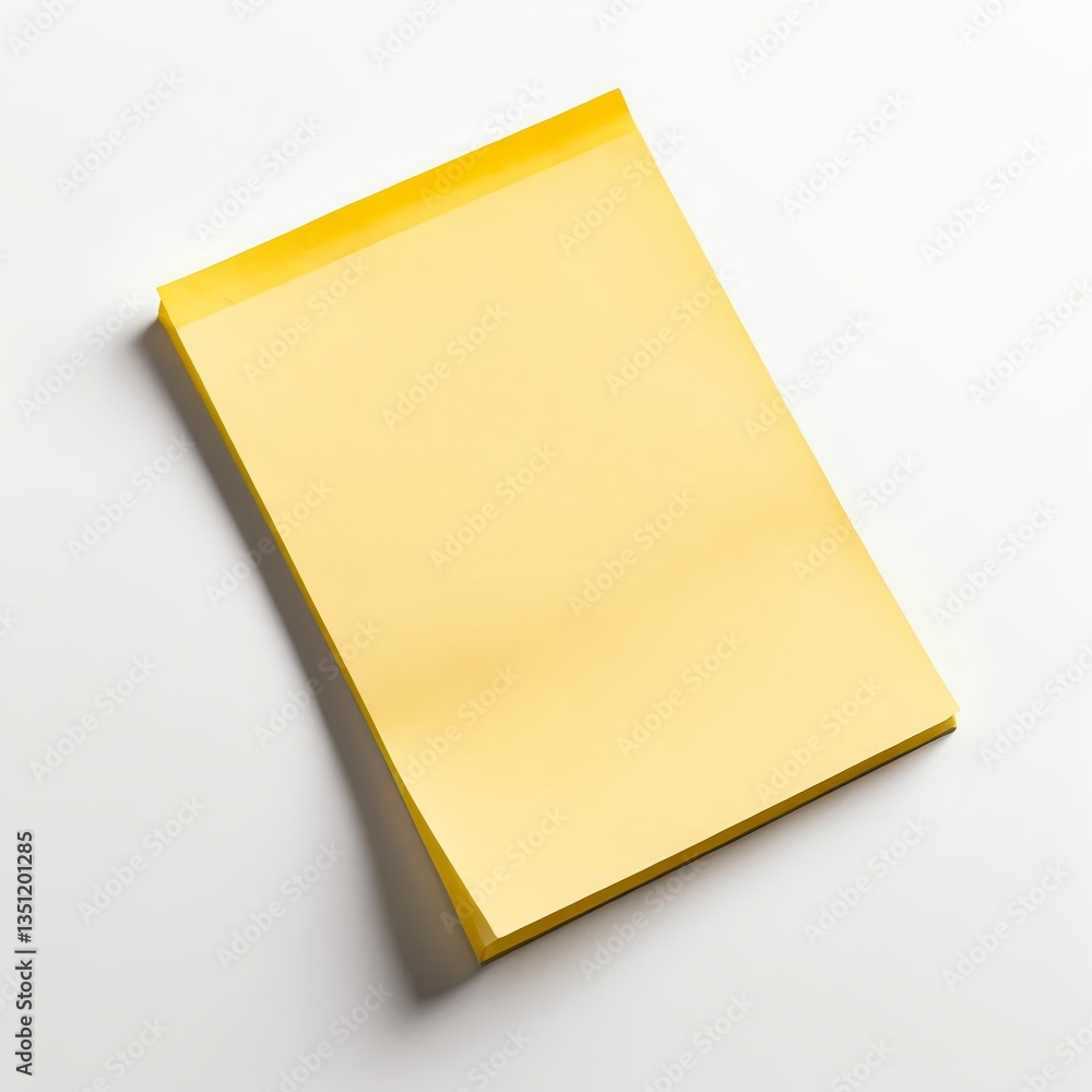 Yellow Notepad on White Background Yellow Notepad on White Background