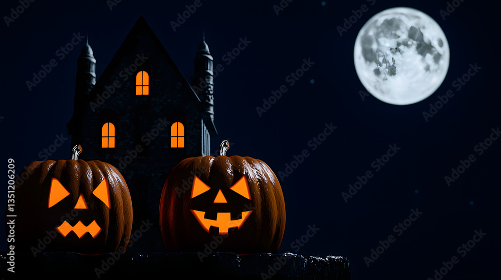 Halloween scene with creepy pumpkins and a spooky horror background, setting an eerie and thrilling atmosphere for the holiday season.
Halloween scene with creepy pumpkins and a spooky horror background, setting an eerie and thrilling atmosphere for the holiday season.