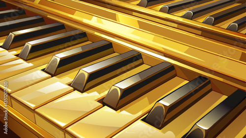 Golden Piano Keys