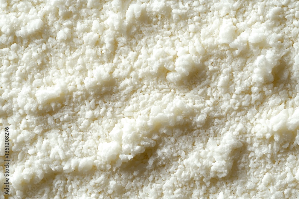 A close up view of white textured granular substance A close up view of white textured granular substance