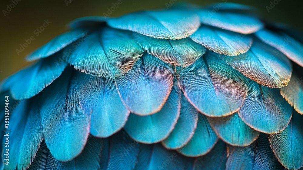 Close-up of vibrant blue bird feathers, overlapping and textured. Close-up of vibrant blue bird feathers, overlapping and textured.