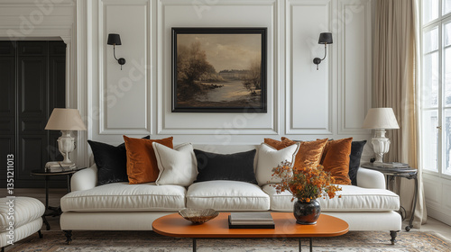 Parisian Vintage Apartment Interior with Elegant Decor & Warm Lighting