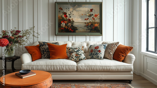 Parisian Vintage Apartment Interior with Elegant Decor & Warm Lighting