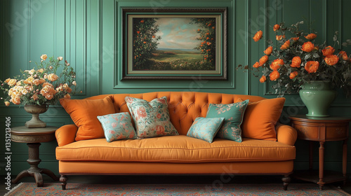 Parisian Vintage Apartment Interior with Elegant Decor & Warm Lighting