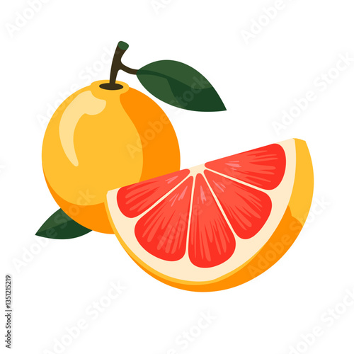 Colorful grapefruit and orange slices, freshness