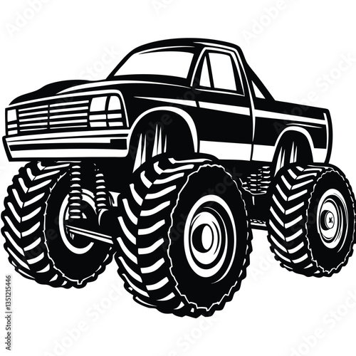 Monster truck minimalist and simple silhouette vector image (33).eps