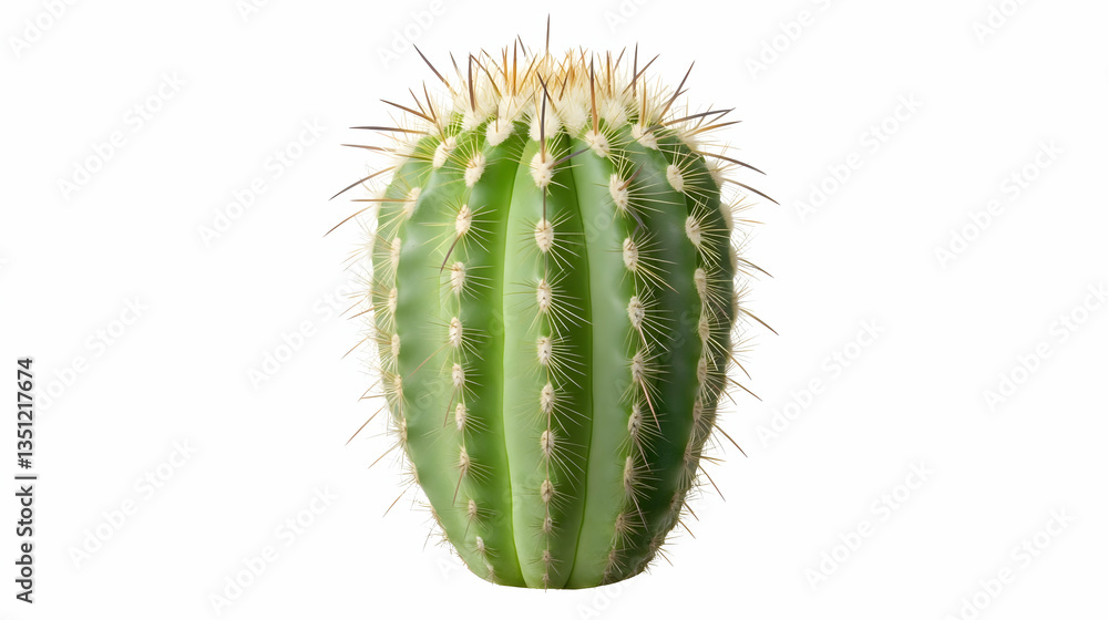 Barrel Cactus Isolated on White Background. Perfect for Botanical Illustrations or Desert Theme Designs Barrel Cactus Isolated on White Background. Perfect for Botanical Illustrations or Desert Theme Designs