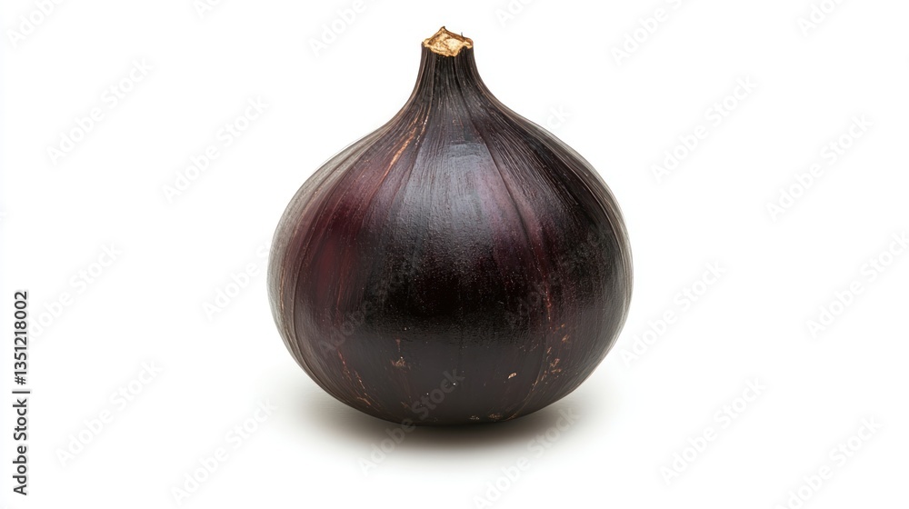 Fototapeta premium A fresh water chestnut with a dark brown shell, isolated on a white background