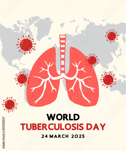 World tuberculosis day 2025 poster illustration.  
