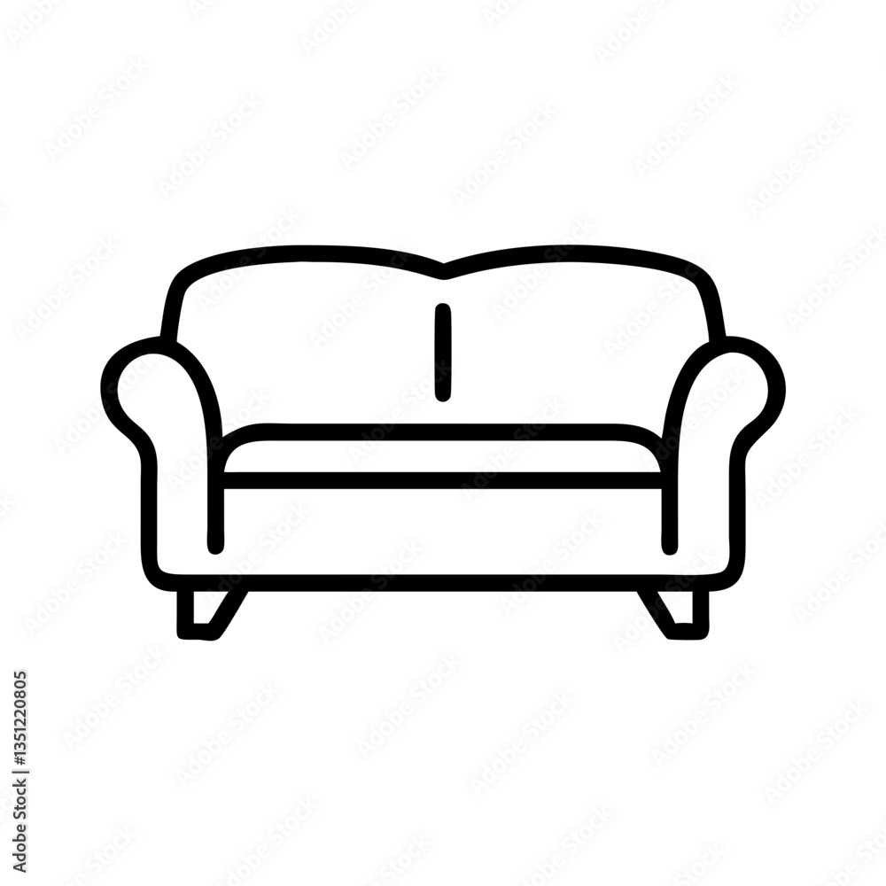 Sofa icon on transparent background, real estate purchase concept Sofa icon on transparent background, real estate purchase concept