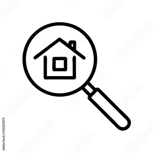 House search icon on transparent background, real estate purchase concept