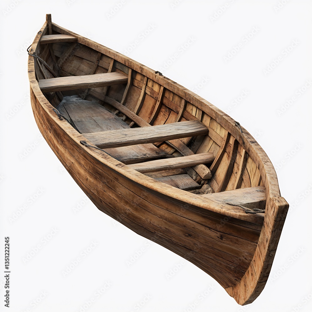 Wooden rowboat on white background, isolated (1) Wooden rowboat on white background, isolated (1)