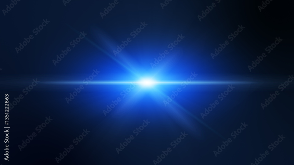 Abstract center flickering blue glow star optical flare shine light ray animation on black background. Abstract center flickering blue glow star optical flare shine light ray animation on black background.
